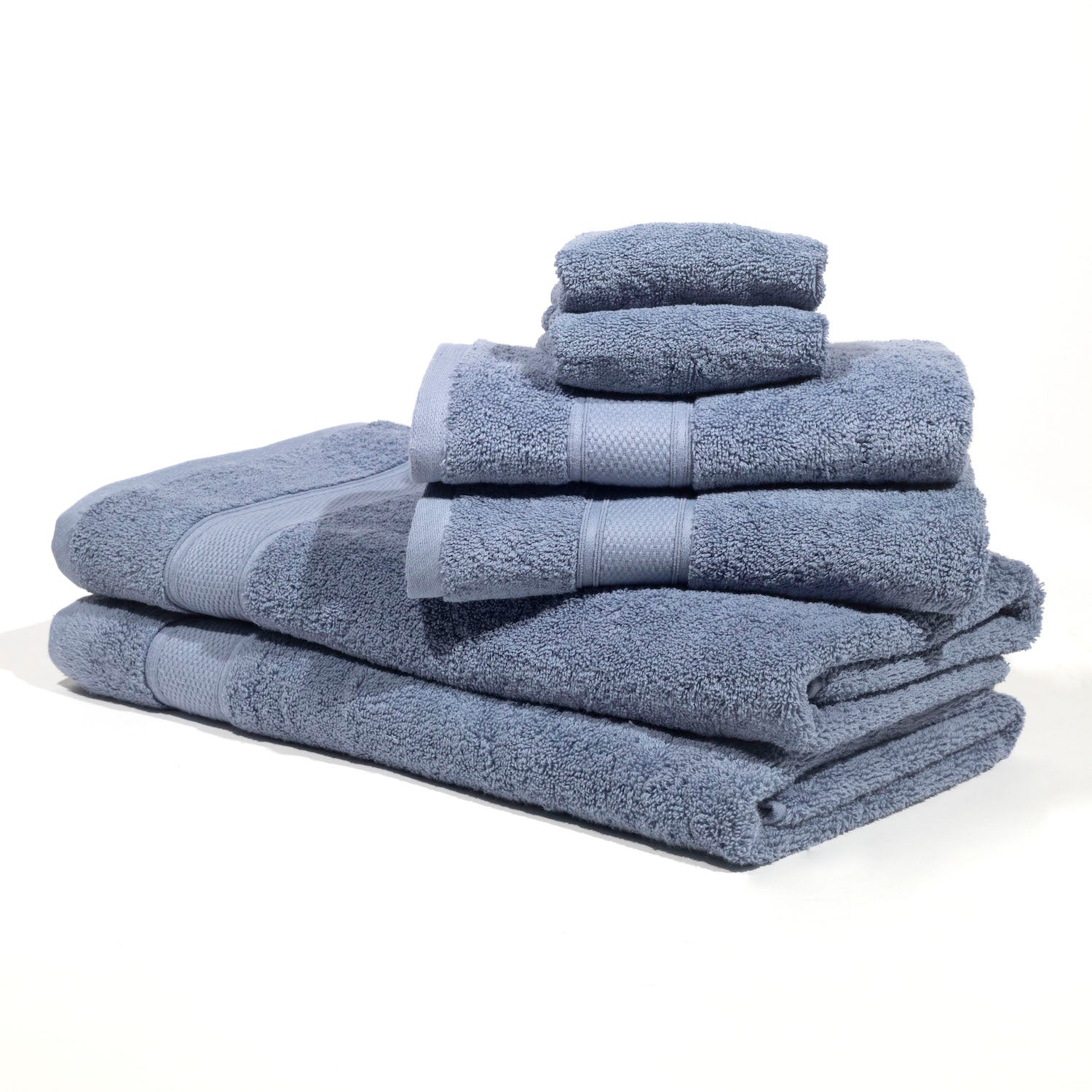 Pinehurst 100% Organic 6 Piece Bath Towel Set - Sea Blue