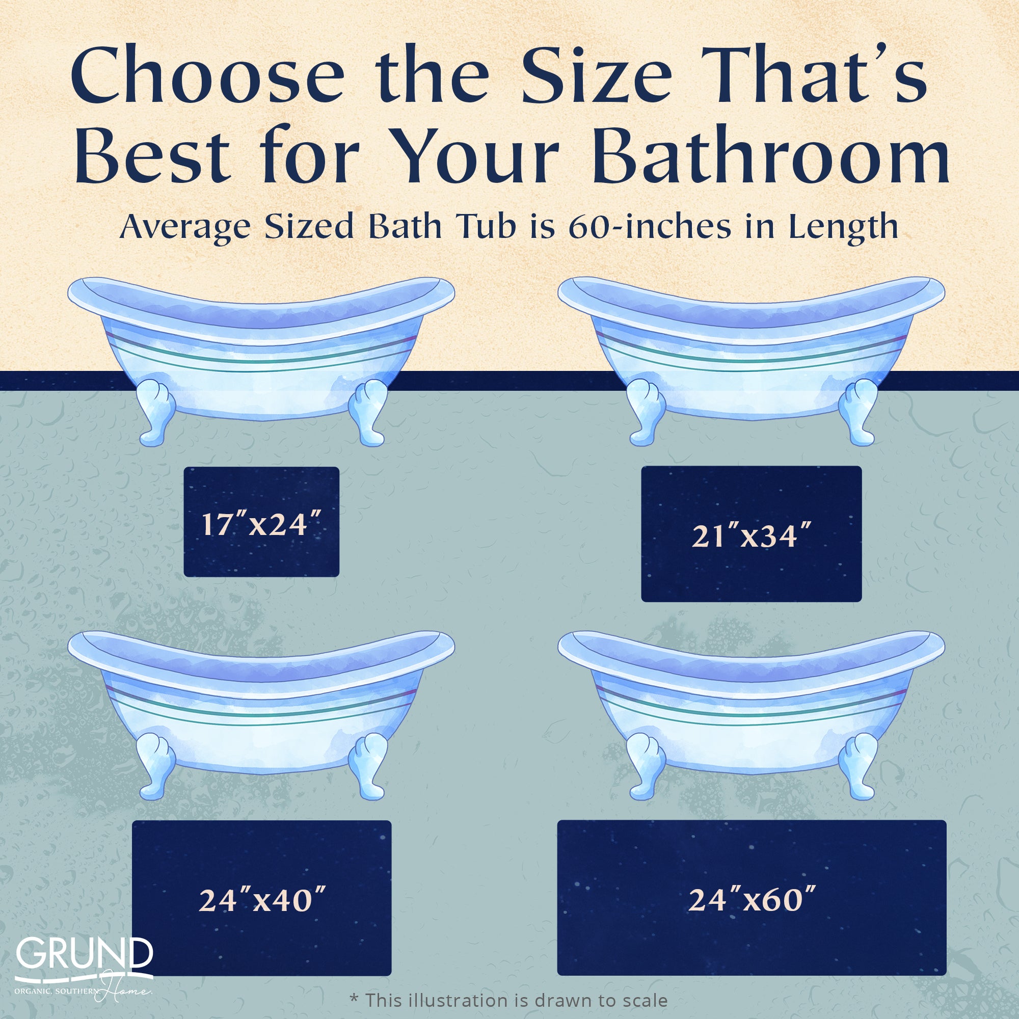 Asheville Organic Cotton Non-Slip Bath Rug