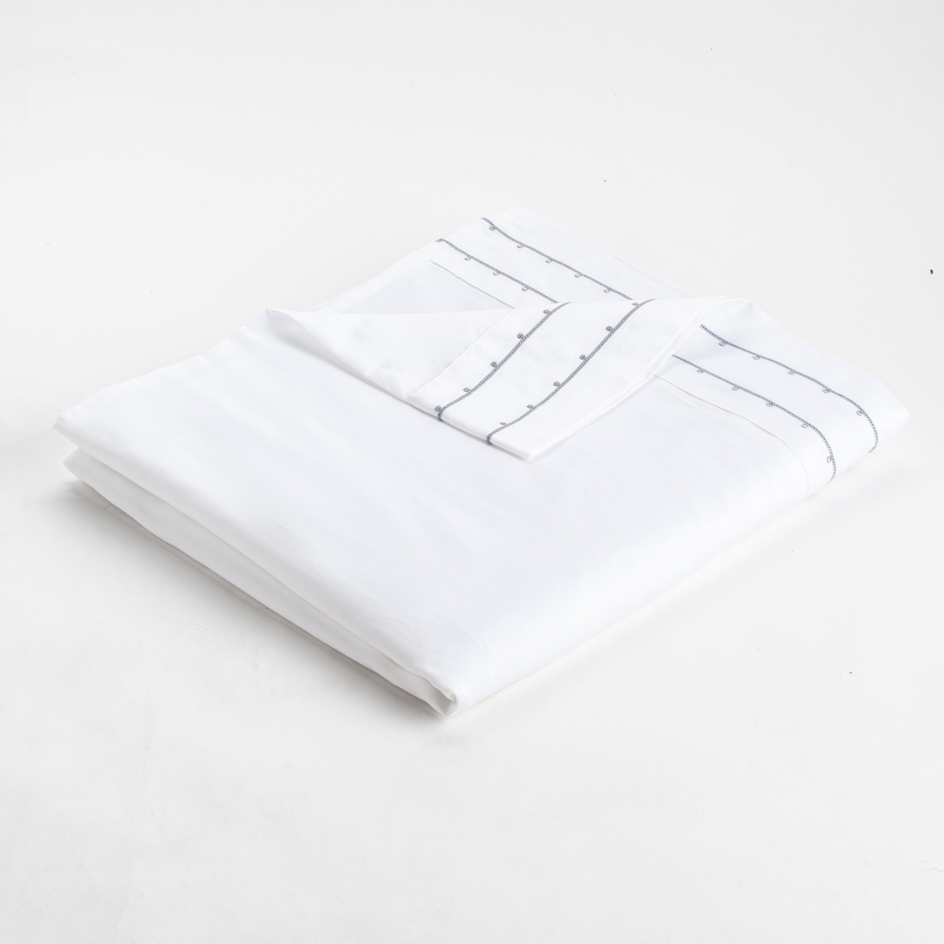 Organic Prague™ Embroidered Flat Sheets Live Grund