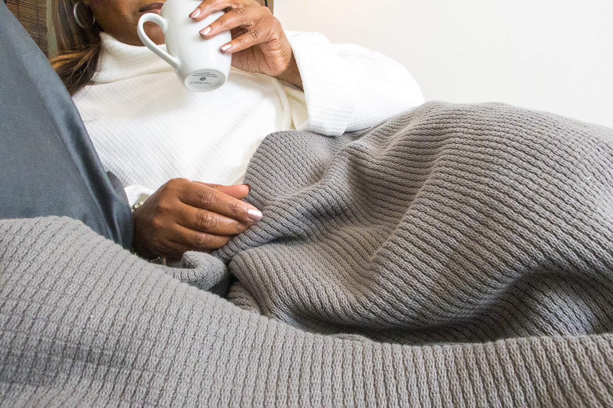 Cotton Throw Blanket White, Green, Brown, Gray Blankets