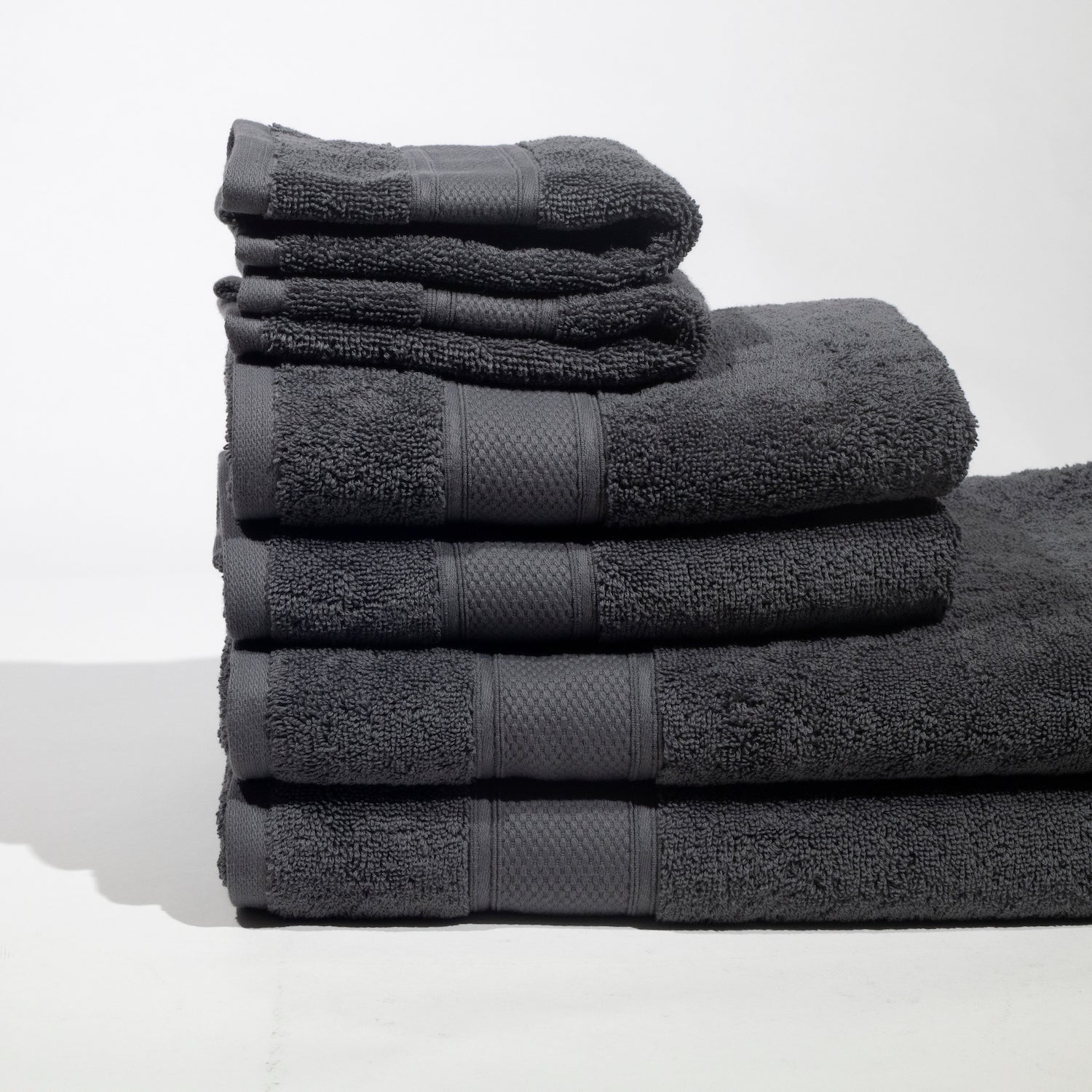 Pinehurst 100% Organic 6 Piece Bath Towel Set - Slate Gray